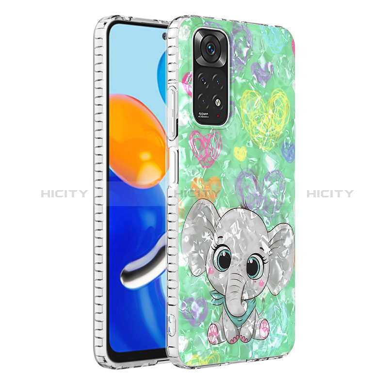 Custodia Silicone Gel Morbida Fantasia Modello Cover Y04B per Xiaomi Redmi Note 11 4G (2022) Verde Pastello