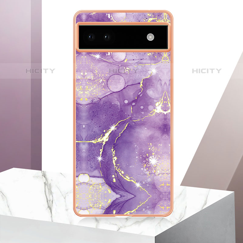 Custodia Silicone Gel Morbida Fantasia Modello Cover Y05B per Google Pixel 6a 5G Viola