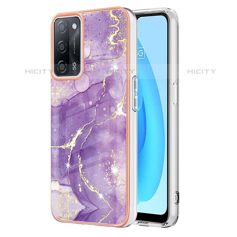 Custodia Silicone Gel Morbida Fantasia Modello Cover Y05B per Oppo A53s 5G Viola