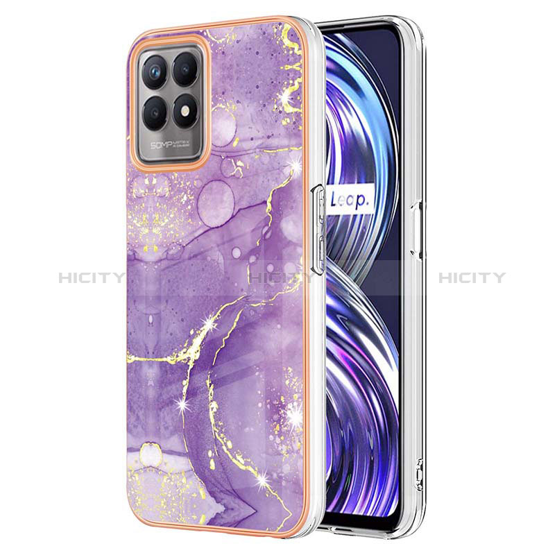 Custodia Silicone Gel Morbida Fantasia Modello Cover Y05B per Realme Narzo 50 4G Viola