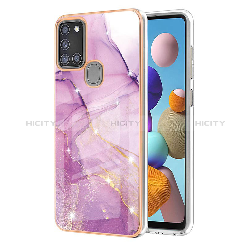 Custodia Silicone Gel Morbida Fantasia Modello Cover Y05B per Samsung Galaxy A21s Lavanda