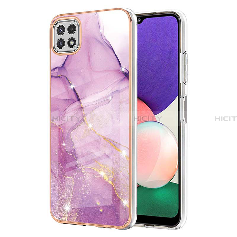 Custodia Silicone Gel Morbida Fantasia Modello Cover Y05B per Samsung Galaxy A22 5G Lavanda