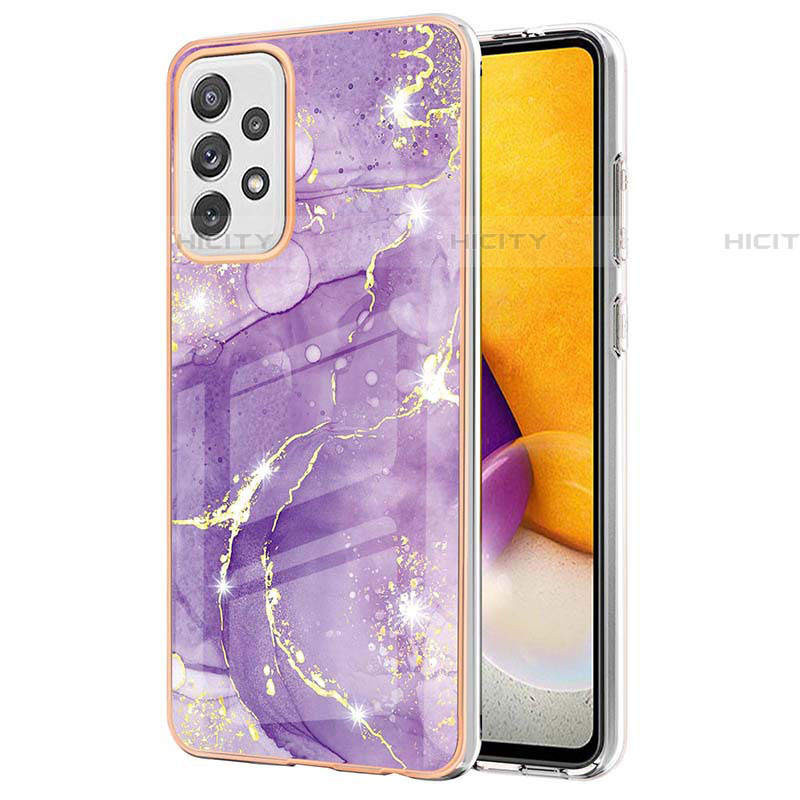 Custodia Silicone Gel Morbida Fantasia Modello Cover Y05B per Samsung Galaxy A72 5G Viola