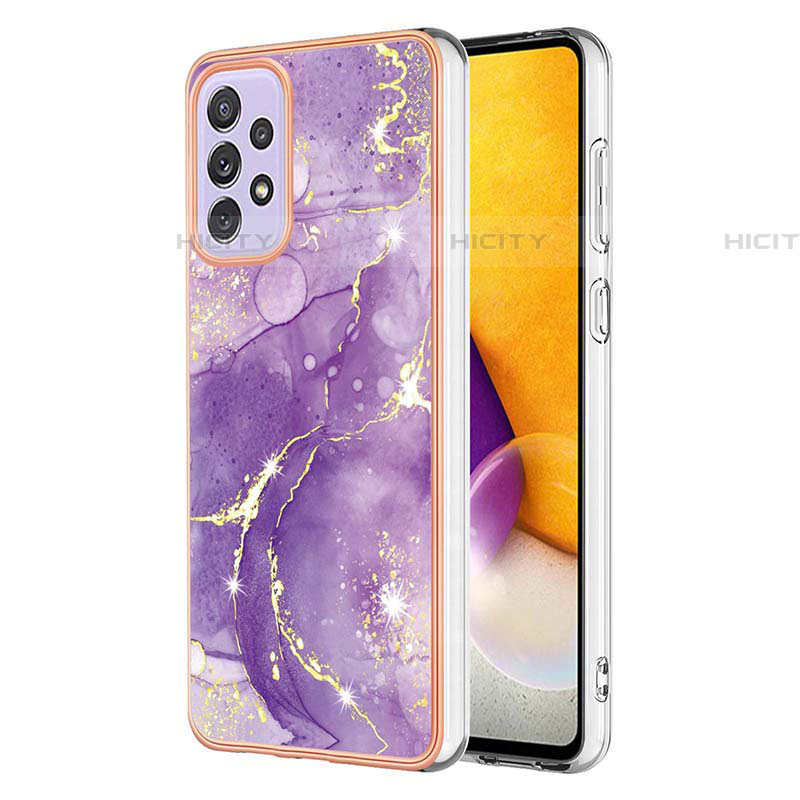 Custodia Silicone Gel Morbida Fantasia Modello Cover Y05B per Samsung Galaxy A73 5G Viola