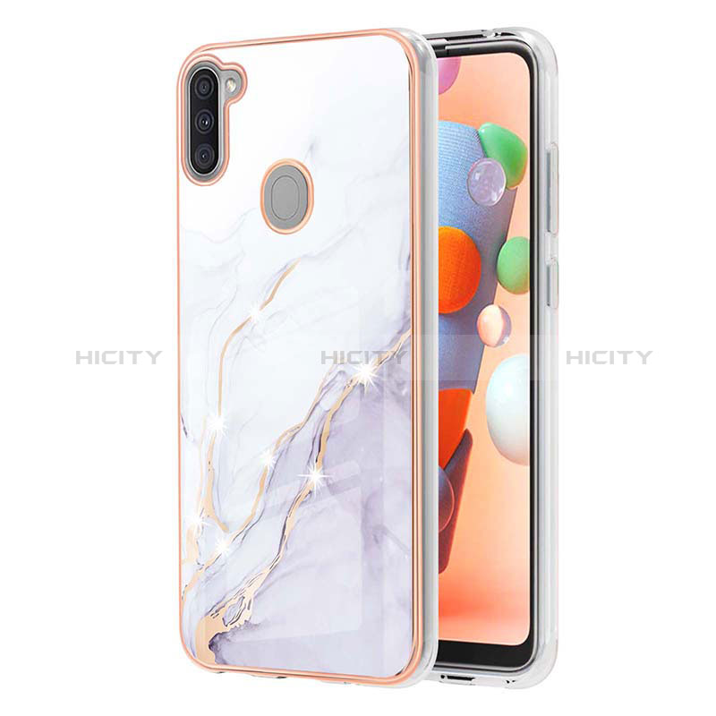 Custodia Silicone Gel Morbida Fantasia Modello Cover Y05B per Samsung Galaxy M11 Bianco