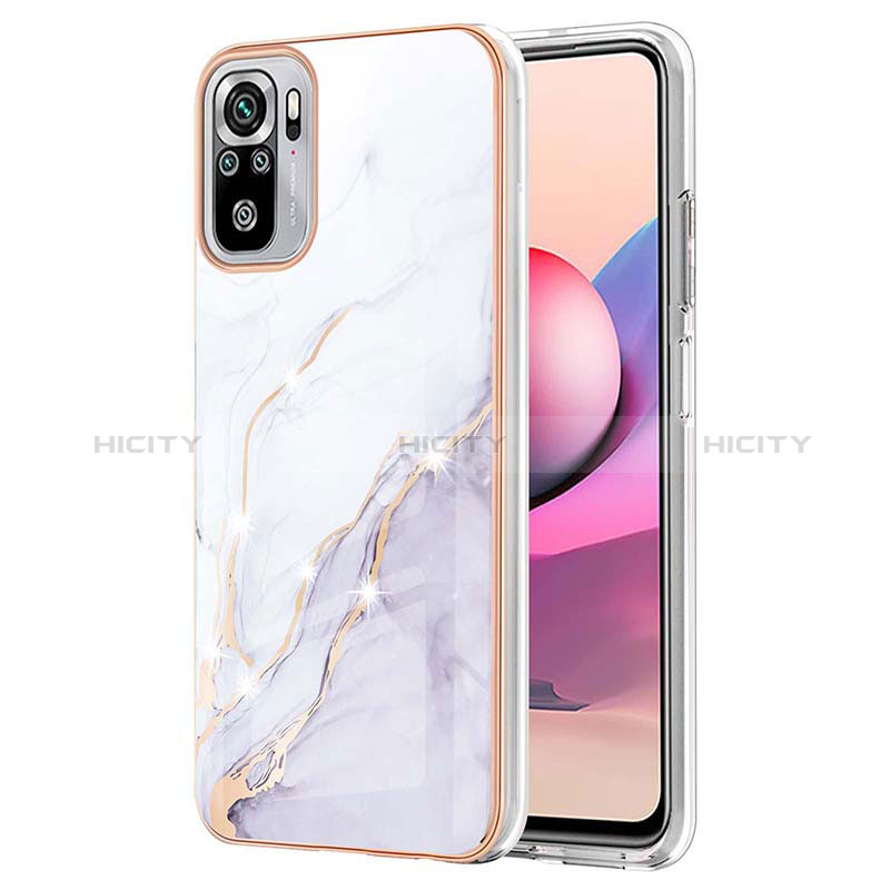 Custodia Silicone Gel Morbida Fantasia Modello Cover Y05B per Xiaomi Redmi Note 10 4G Bianco