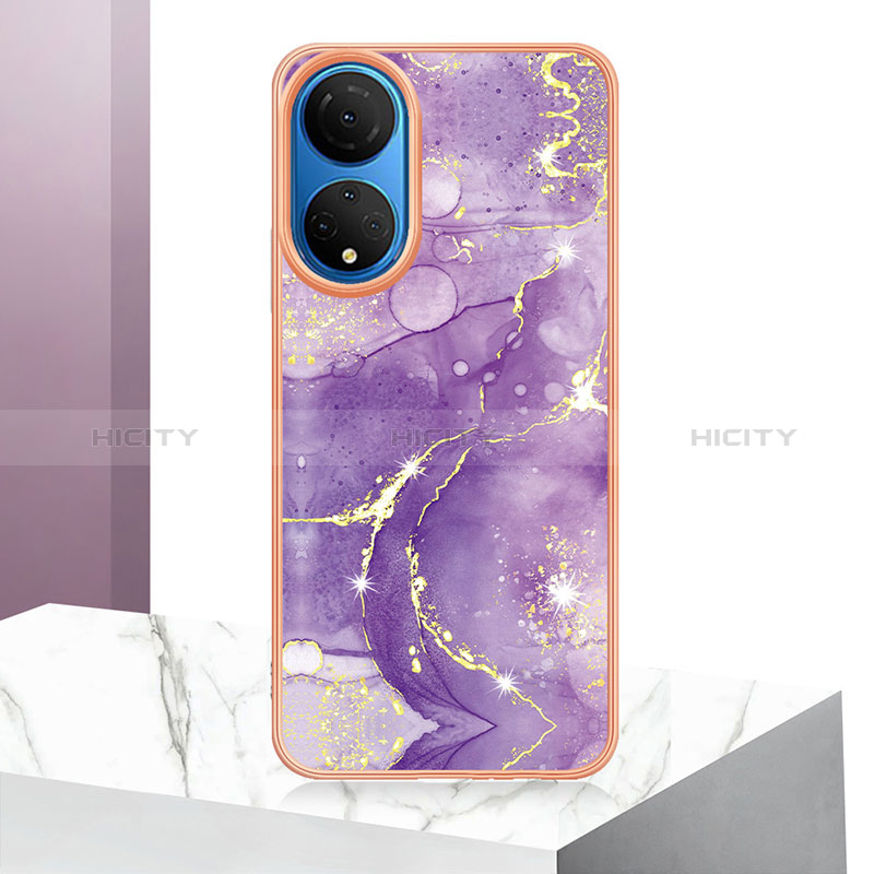 Custodia Silicone Gel Morbida Fantasia Modello Cover Y06B per Huawei Honor X7 Viola