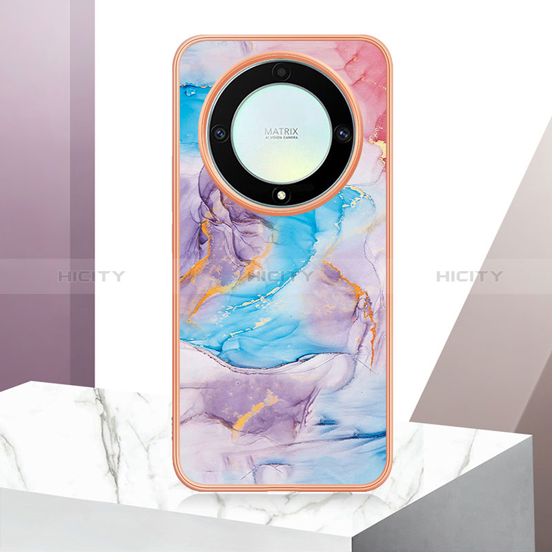 Custodia Silicone Gel Morbida Fantasia Modello Cover Y06B per Huawei Honor X9a 5G Blu