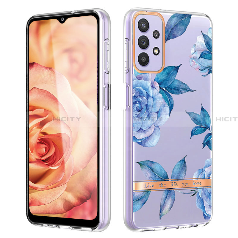 Custodia Silicone Gel Morbida Fantasia Modello Cover Y06B per Samsung Galaxy A13 4G Blu