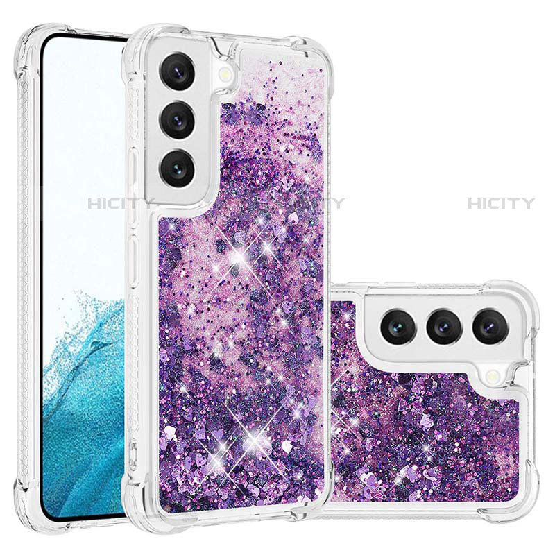 Custodia Silicone Gel Morbida Fantasia Modello Cover Y06B per Samsung Galaxy S21 FE 5G Viola