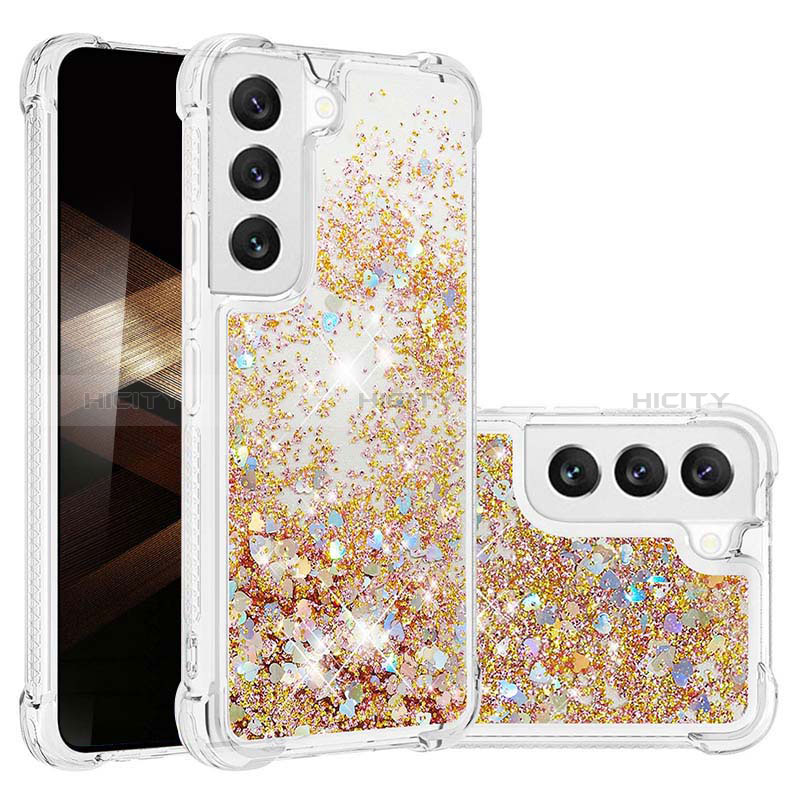 Custodia Silicone Gel Morbida Fantasia Modello Cover Y06B per Samsung Galaxy S24 5G Oro