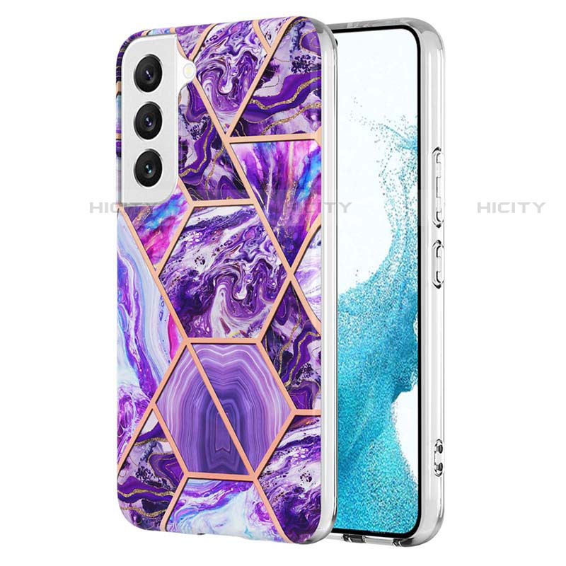 Custodia Silicone Gel Morbida Fantasia Modello Cover Y08B per Samsung Galaxy S23 Plus 5G Viola