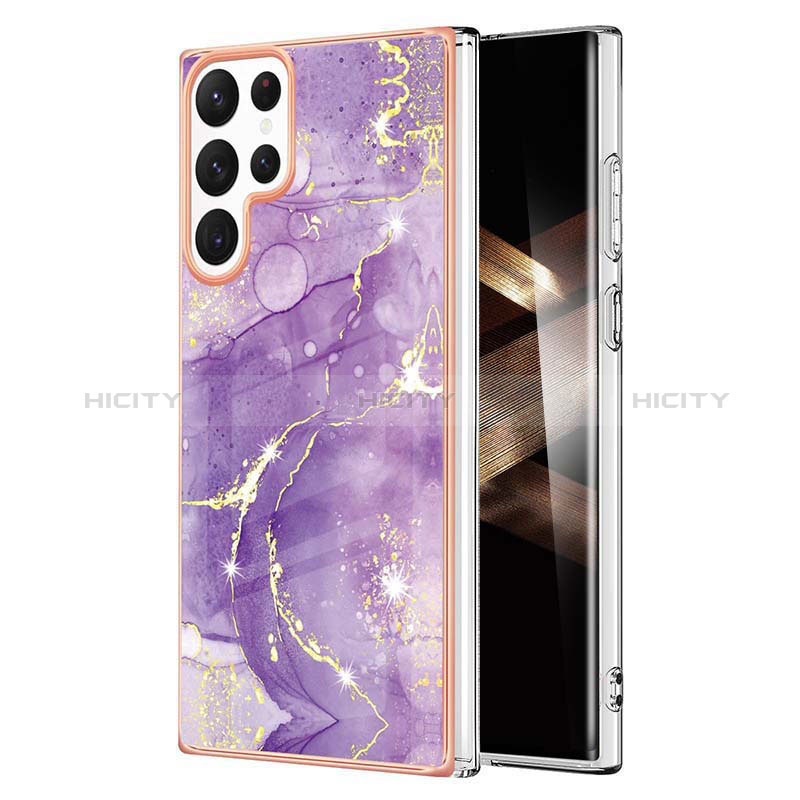 Custodia Silicone Gel Morbida Fantasia Modello Cover Y11B per Samsung Galaxy S25 Ultra 5G Viola