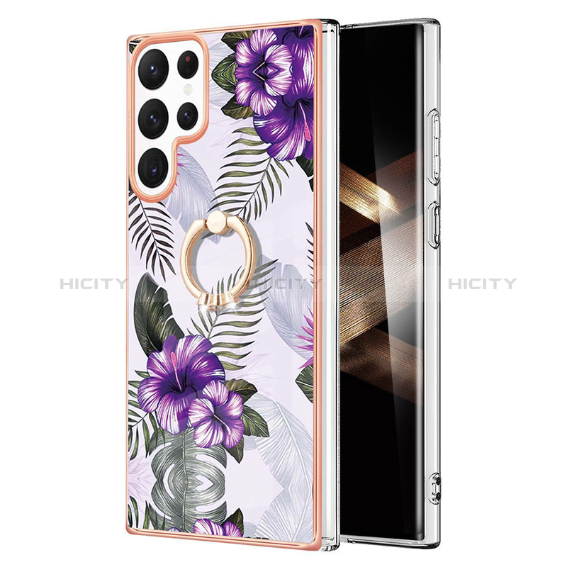 Custodia Silicone Gel Morbida Fantasia Modello Cover Y15B per Samsung Galaxy S25 Ultra 5G Viola