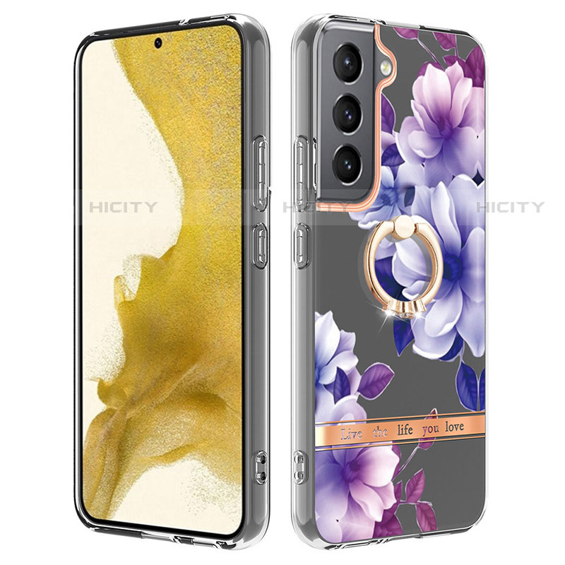 Custodia Silicone Gel Morbida Fantasia Modello Cover Y17B per Samsung Galaxy S21 Plus 5G Viola