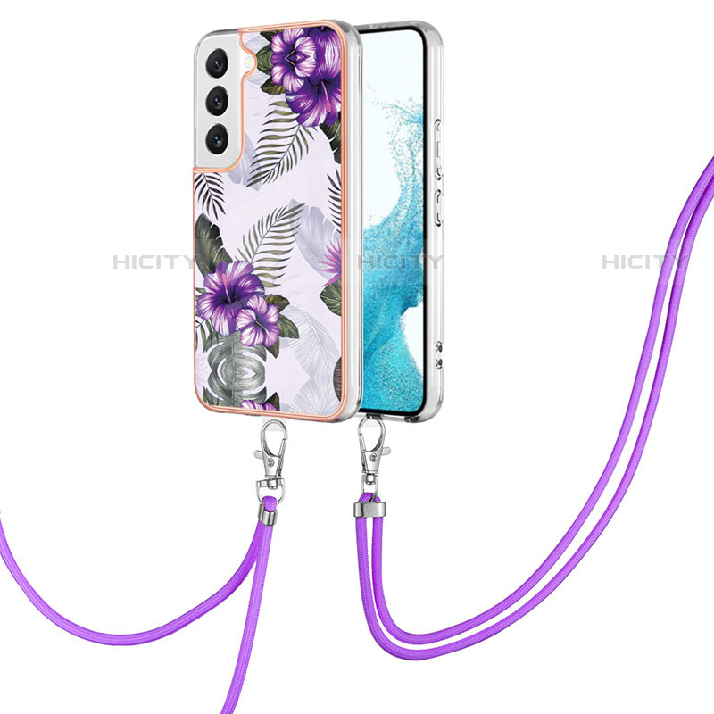 Custodia Silicone Gel Morbida Fantasia Modello Cover Y20B per Samsung Galaxy S22 5G Viola