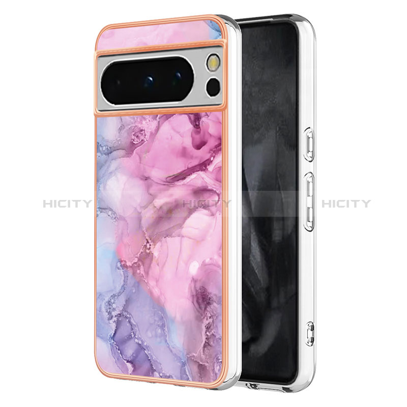 Custodia Silicone Gel Morbida Fantasia Modello Cover YB1 per Google Pixel 8 Pro 5G Lavanda