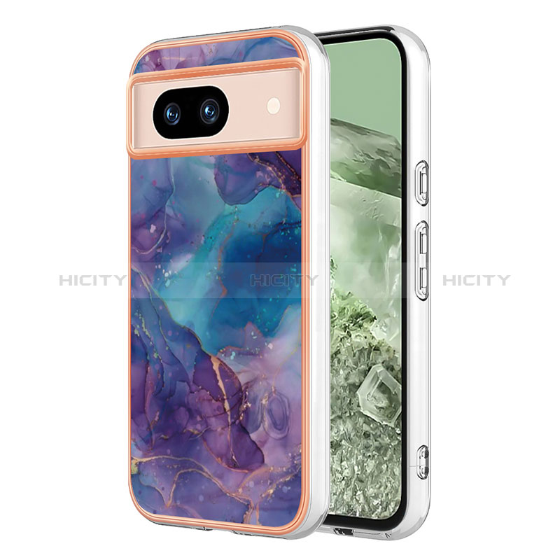 Custodia Silicone Gel Morbida Fantasia Modello Cover YB1 per Google Pixel 8a 5G Viola