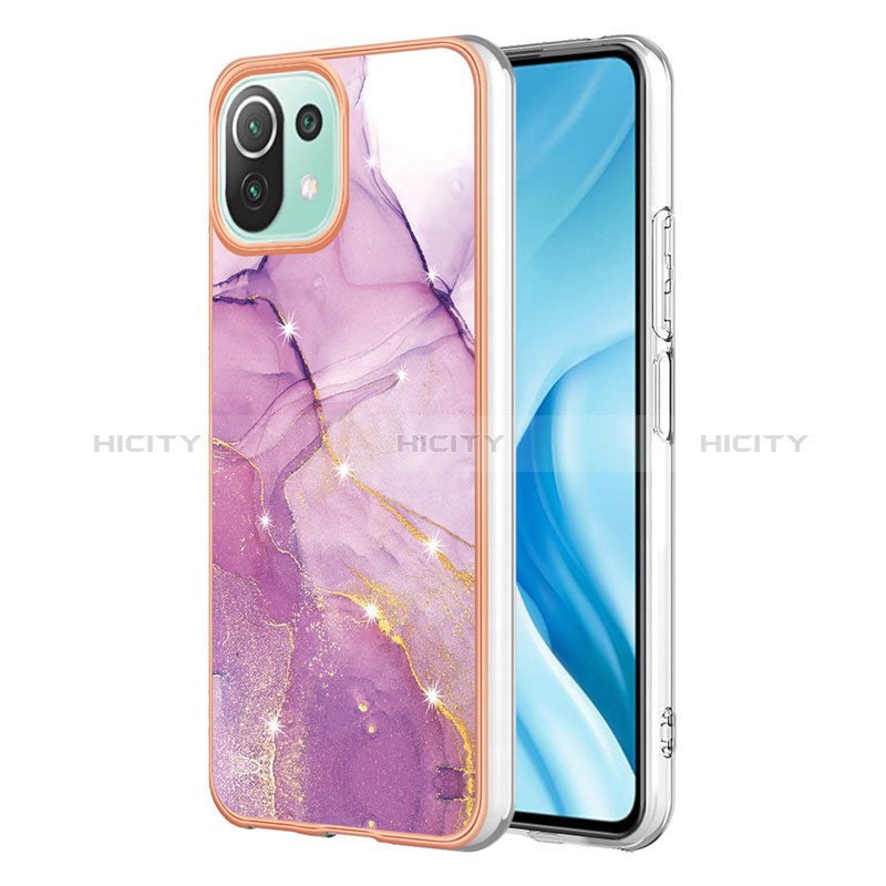 Custodia Silicone Gel Morbida Fantasia Modello Cover YB1 per Xiaomi Mi 11 Lite 5G Lavanda