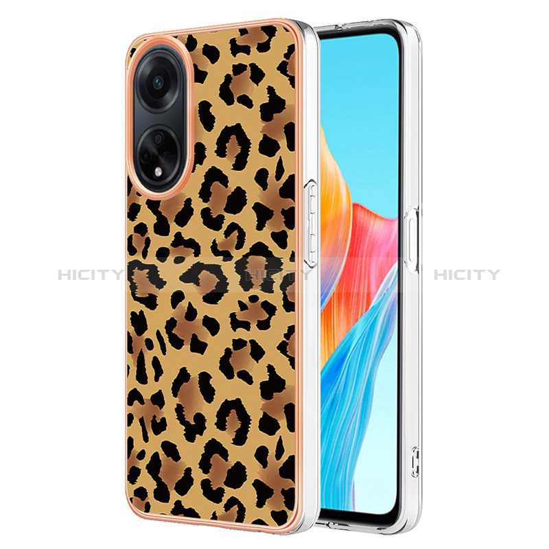 Custodia Silicone Gel Morbida Fantasia Modello Cover YB2 per Oppo A98 5G Marrone