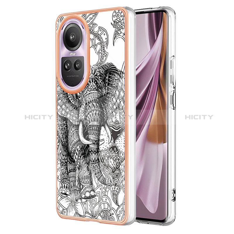 Custodia Silicone Gel Morbida Fantasia Modello Cover YB2 per Oppo Reno10 Pro 5G Grigio