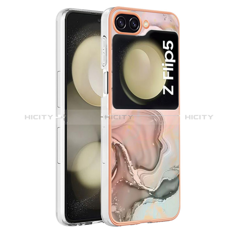 Custodia Silicone Gel Morbida Fantasia Modello Cover YB2 per Samsung Galaxy Z Flip5 5G Multicolore