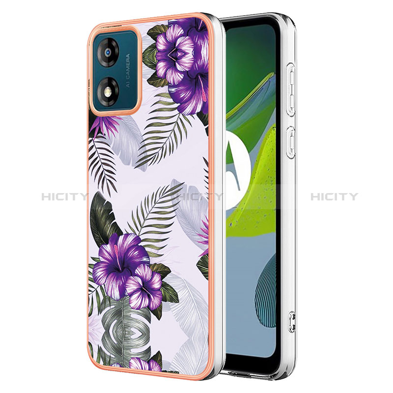 Custodia Silicone Gel Morbida Fantasia Modello Cover YB3 per Motorola Moto E13 Viola