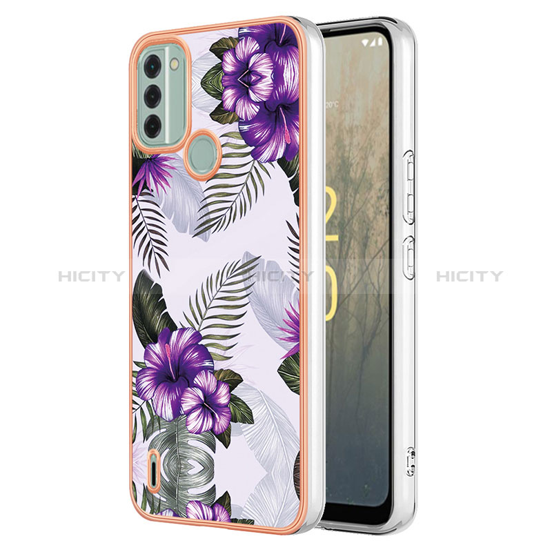 Custodia Silicone Gel Morbida Fantasia Modello Cover YB3 per Nokia C31 Viola