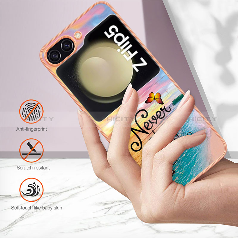 Custodia Silicone Gel Morbida Fantasia Modello Cover YB3 per Samsung Galaxy Z Flip5 5G