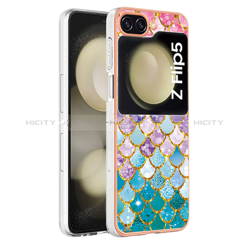 Custodia Silicone Gel Morbida Fantasia Modello Cover YB3 per Samsung Galaxy Z Flip5 5G Colorato