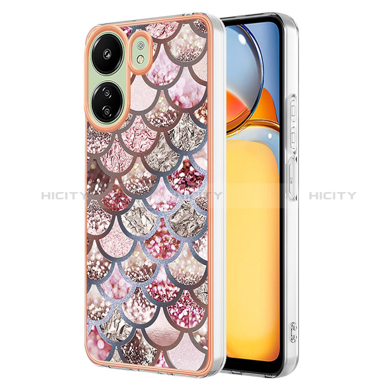 Custodia Silicone Gel Morbida Fantasia Modello Cover YB3 per Xiaomi Poco C65 Marrone