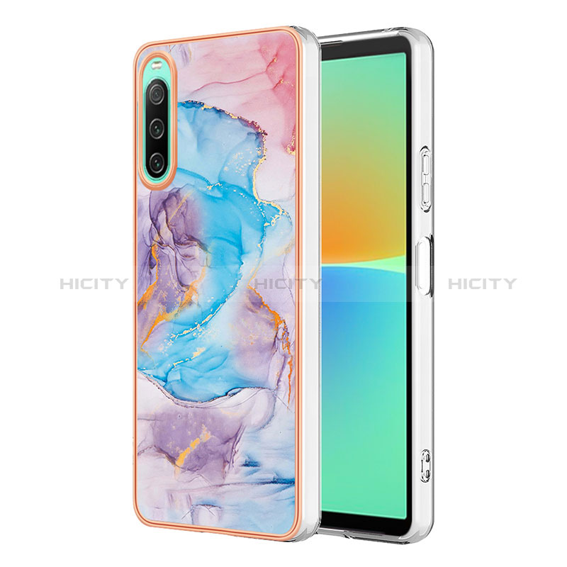 Custodia Silicone Gel Morbida Fantasia Modello Cover YB4 per Sony Xperia 10 IV Blu