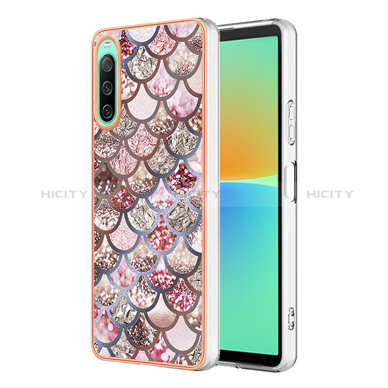 Custodia Silicone Gel Morbida Fantasia Modello Cover YB4 per Sony Xperia 10 IV Marrone