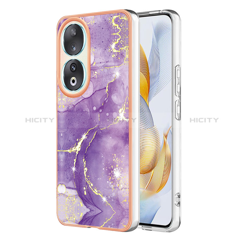 Custodia Silicone Gel Morbida Fantasia Modello Cover YB5 per Huawei Honor 90 5G Viola