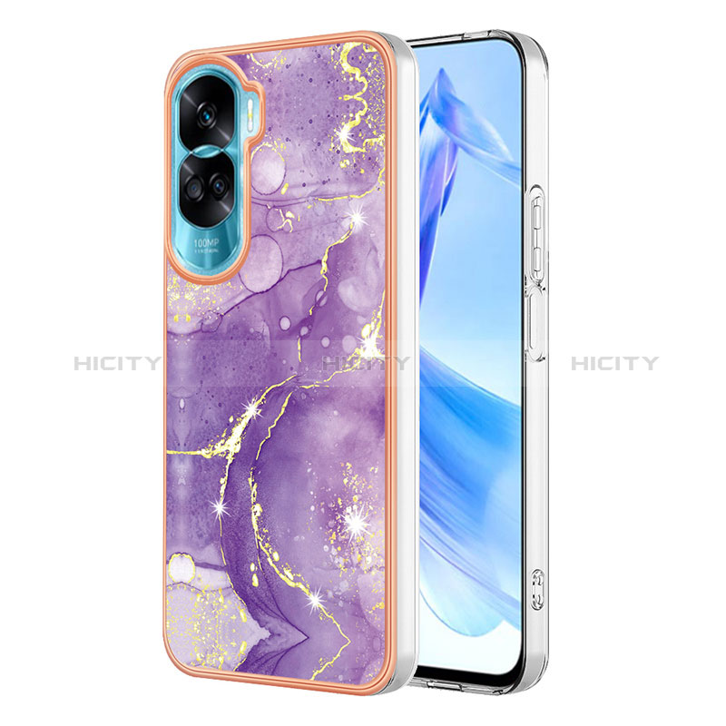 Custodia Silicone Gel Morbida Fantasia Modello Cover YB5 per Huawei Honor 90 Lite 5G Viola