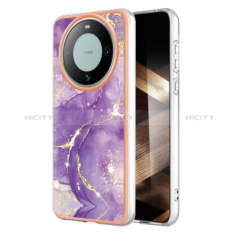 Custodia Silicone Gel Morbida Fantasia Modello Cover YB5 per Huawei Mate 60 Pro+ Plus Viola