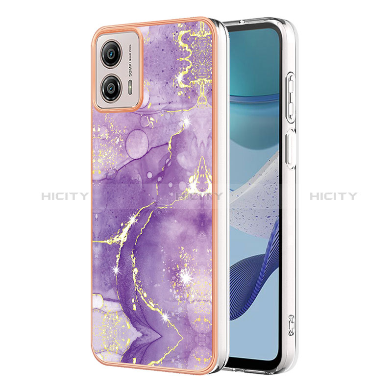 Custodia Silicone Gel Morbida Fantasia Modello Cover YB5 per Motorola Moto G53j 5G Viola