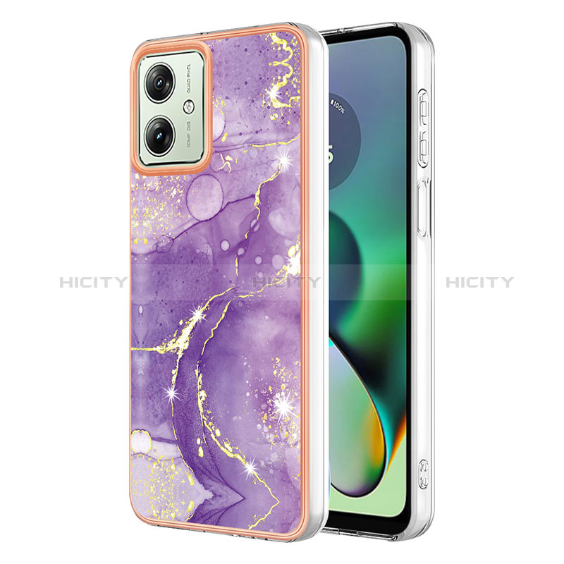 Custodia Silicone Gel Morbida Fantasia Modello Cover YB5 per Motorola Moto G54 5G Viola