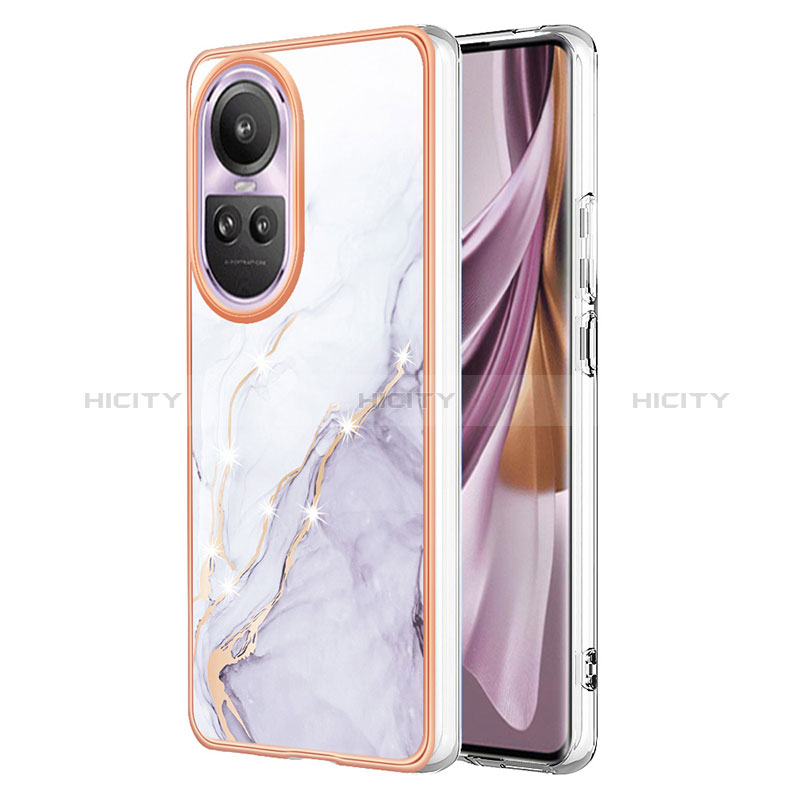 Custodia Silicone Gel Morbida Fantasia Modello Cover YB5 per Oppo Reno10 Pro 5G Bianco