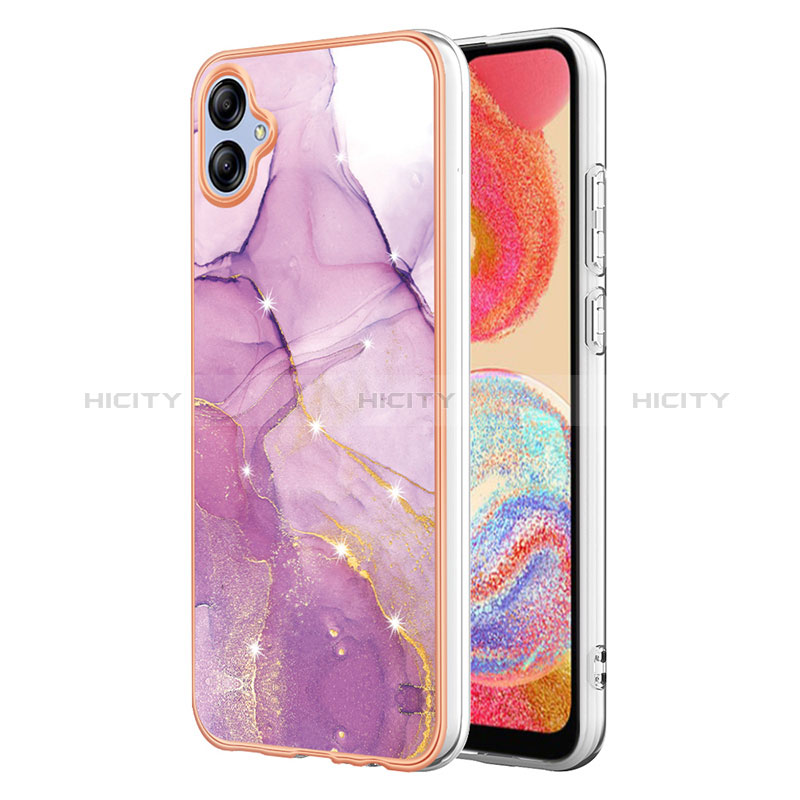 Custodia Silicone Gel Morbida Fantasia Modello Cover YB5 per Samsung Galaxy F04 Lavanda