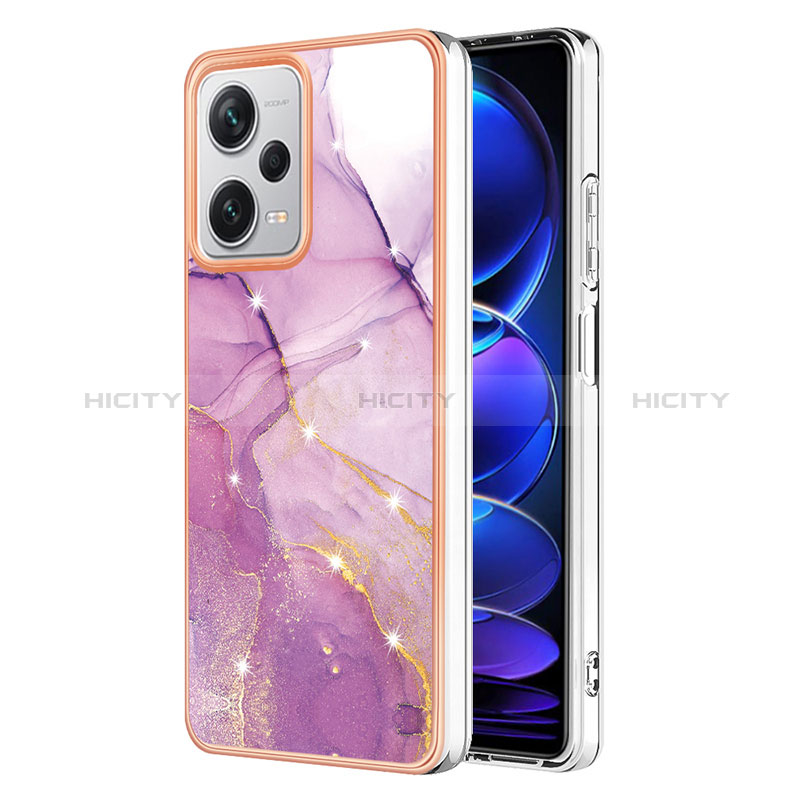 Custodia Silicone Gel Morbida Fantasia Modello Cover YB5 per Xiaomi Redmi Note 12 Explorer Lavanda