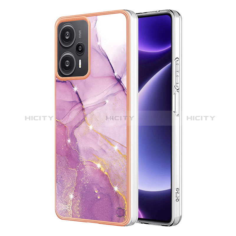 Custodia Silicone Gel Morbida Fantasia Modello Cover YB5 per Xiaomi Redmi Note 12 Turbo 5G Lavanda