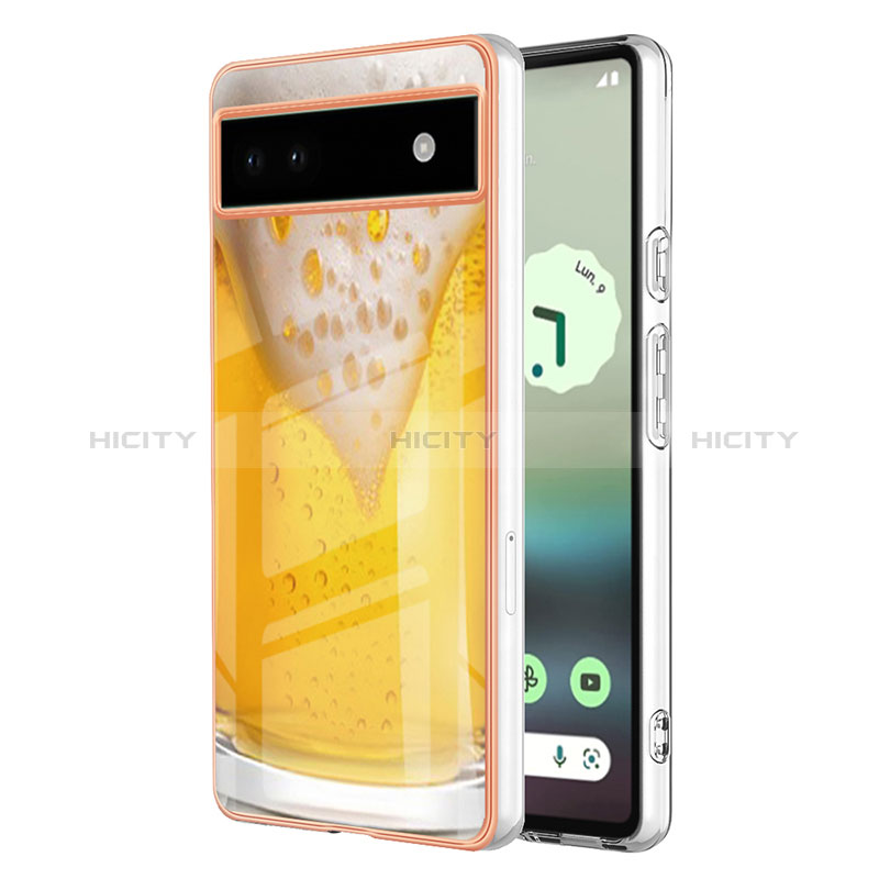 Custodia Silicone Gel Morbida Fantasia Modello Cover YB6 per Google Pixel 6a 5G Giallo