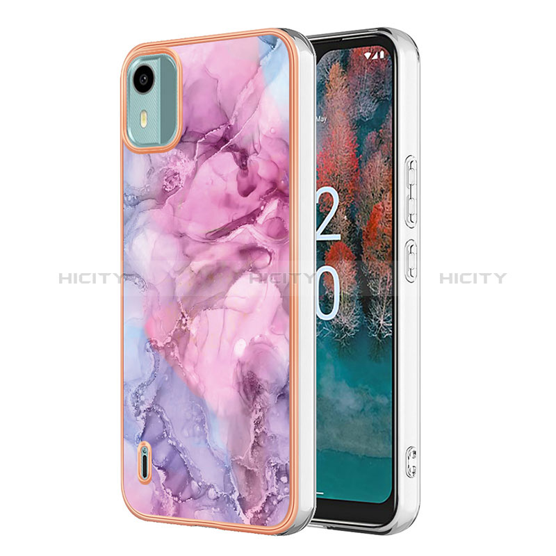 Custodia Silicone Gel Morbida Fantasia Modello Cover YB7 per Nokia C12 Pro Lavanda