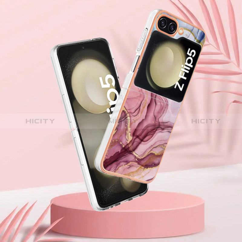 Custodia Silicone Gel Morbida Fantasia Modello Cover YB7 per Samsung Galaxy Z Flip5 5G