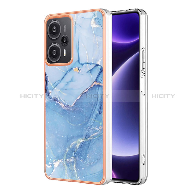 Custodia Silicone Gel Morbida Fantasia Modello Cover YB7 per Xiaomi Poco F5 5G Blu