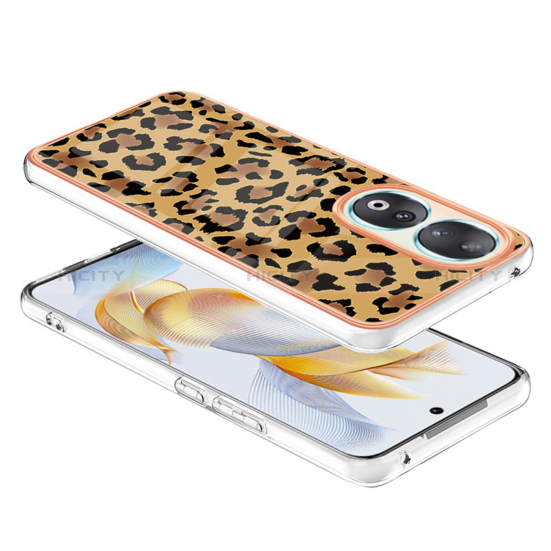 Custodia Silicone Gel Morbida Fantasia Modello Cover YB8 per Huawei Honor 90 5G Marrone