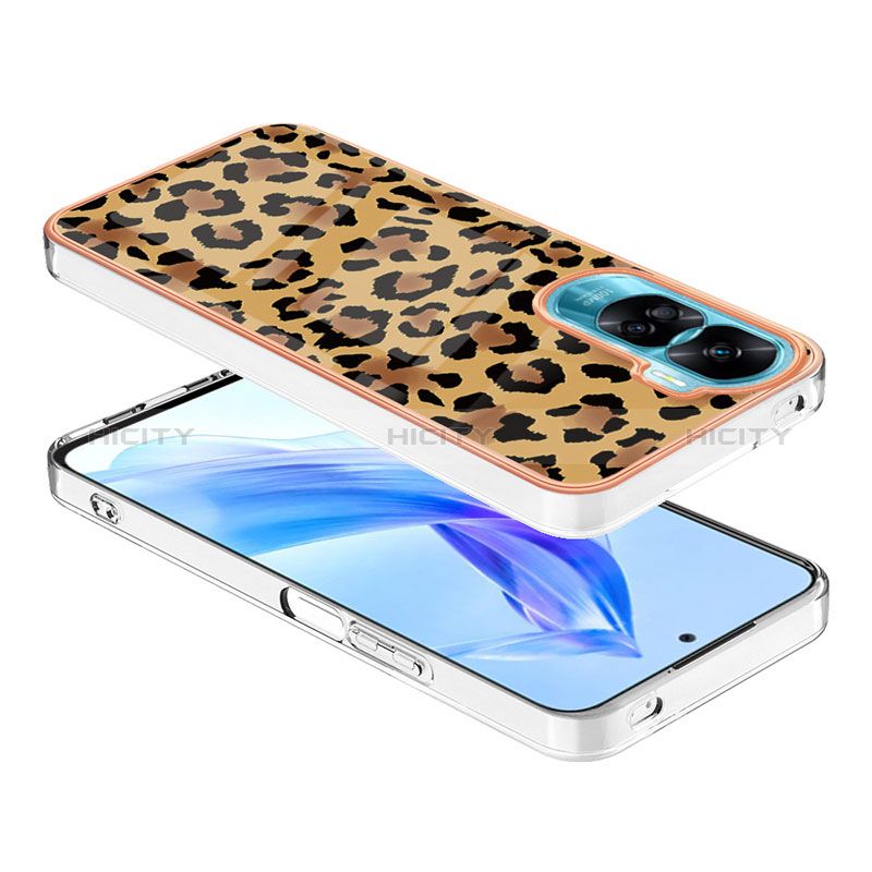 Custodia Silicone Gel Morbida Fantasia Modello Cover YB8 per Huawei Honor 90 Lite 5G Marrone