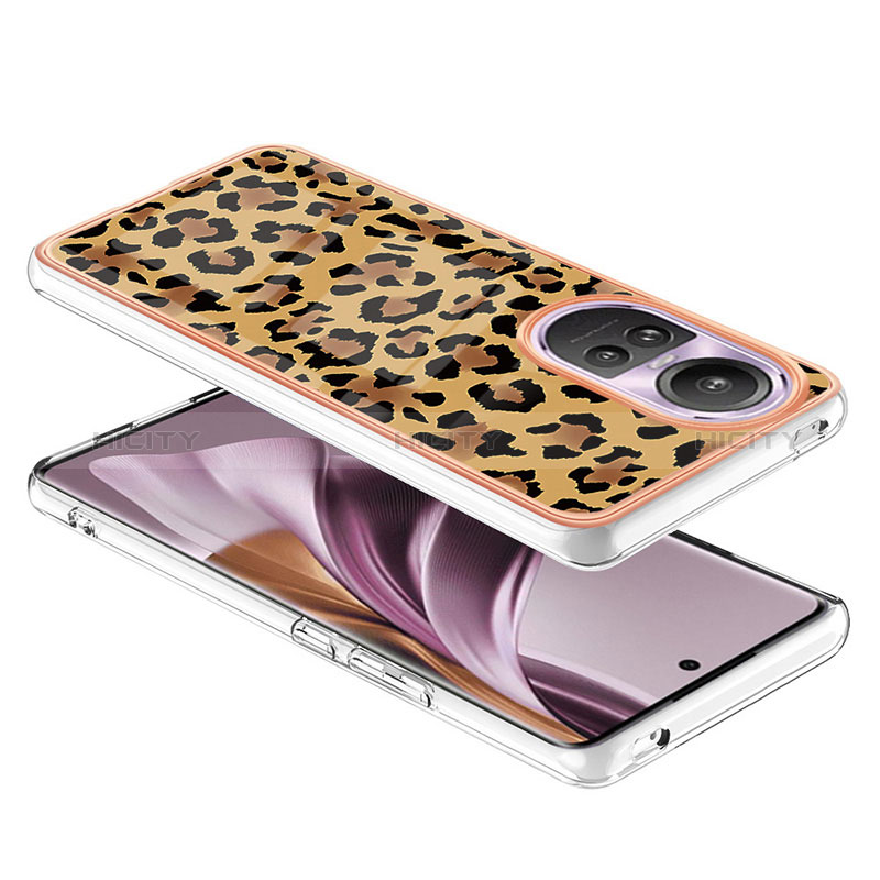 Custodia Silicone Gel Morbida Fantasia Modello Cover YB8 per Oppo Reno10 5G Marrone