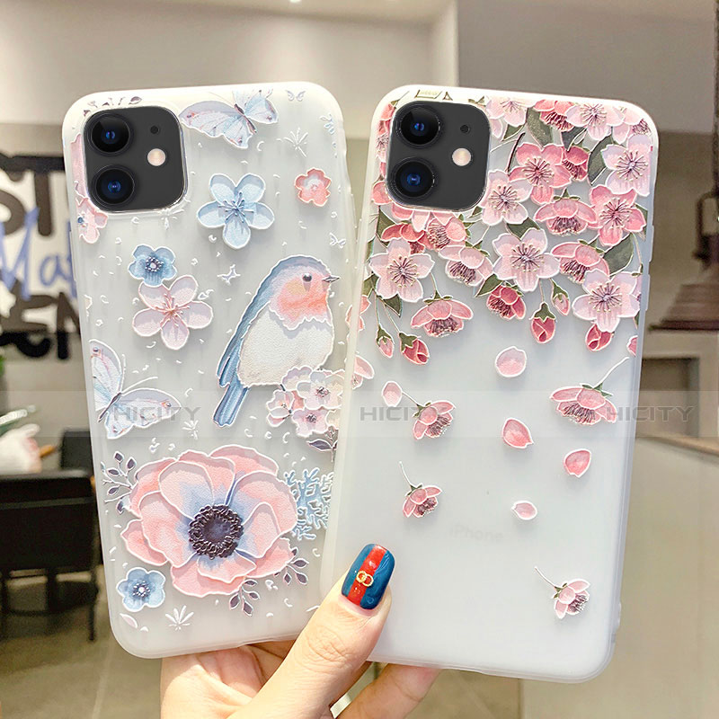 Custodia Silicone Gel Morbida Fiori Cover H03 per Apple iPhone 11